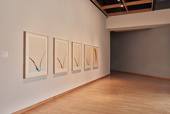 Installation view of THE LYRICAL MOMENT: Modern Contemporary Abstraction by Helen Frankenthaler and Heather Gwen Martin exhibition at USF Contemporary Art Museum. Photo: Will Lytch.