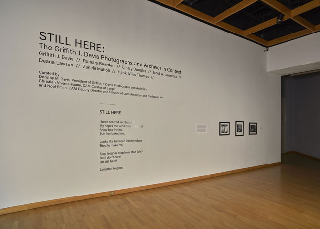 Installation view of Still Here: The Griffith J. Davis Photographs and Archives in Context at USF Contemporary Art Museum. Photo: Will Lytch