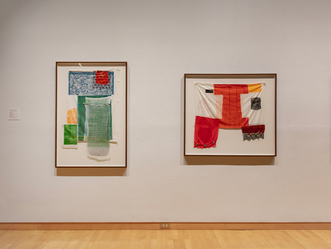 Installation view of OFFSET: Robert Rauschenberg at USF Graphicstudio at USF Contemporary Art Museum. Photo: Andres Ramirez.