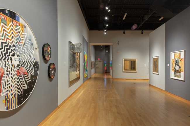 Installation view of OFFSET: Robert Rauschenberg at USF Graphicstudio at USF Contemporary Art Museum. Photo: Andres Ramirez.