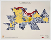 William Villalongo and Shraddha Ramani, Black Migration to the U.S. (1/2), 2025. Screenprint and chine coll�, 22 x 28 in. Edition 20. � Villalongo Studio, Shraddha Ramani, and Graphicstudio, University of South Florida, Tampa. Image courtesy Graphicstudio. Photo: Argenis Apolinario.